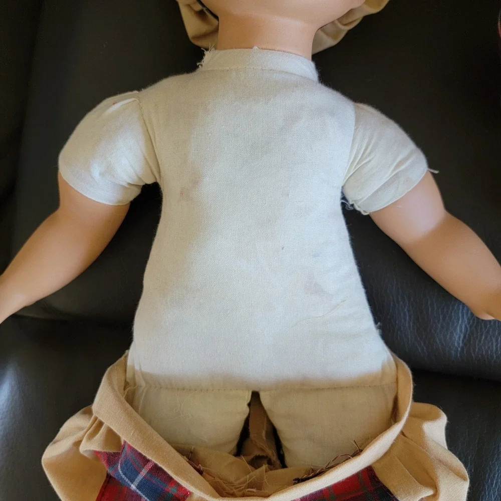 Paper Boy Winking Porcelain Doll Brown Eyes Blonde Hair 16 Inches Collector